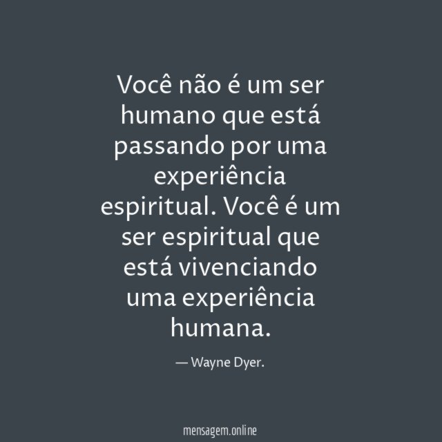 Você não é um ser humano que está