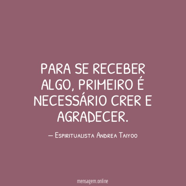 Para se receber algo