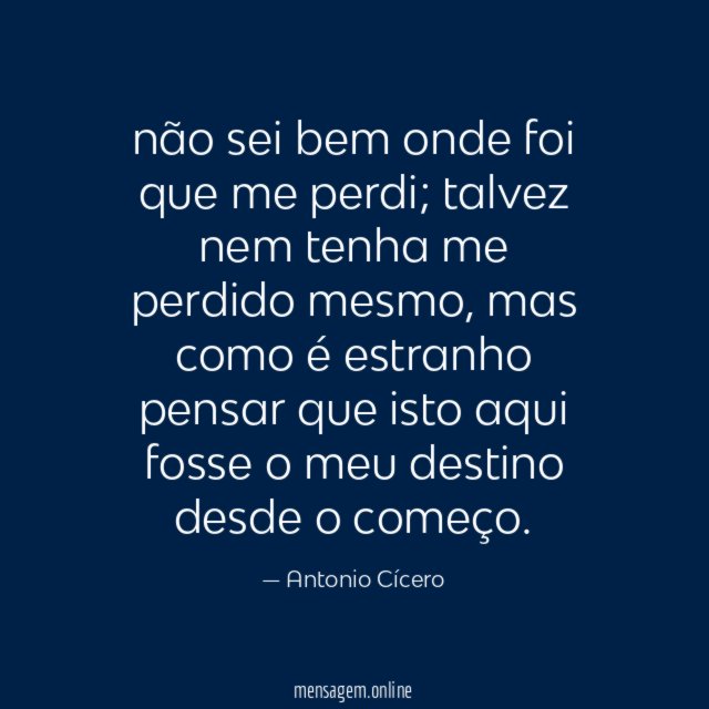 não sei bem onde foi que me perdi