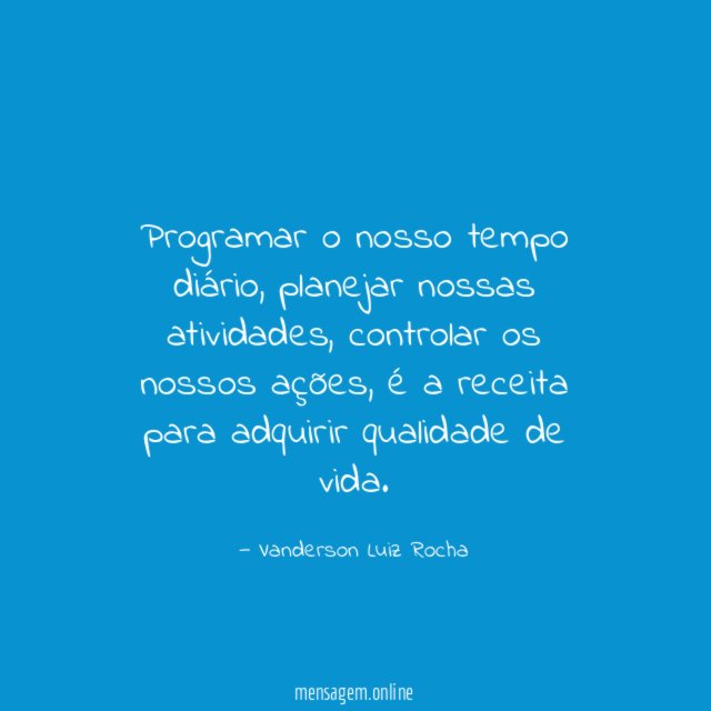 Programar o nosso tempo diário