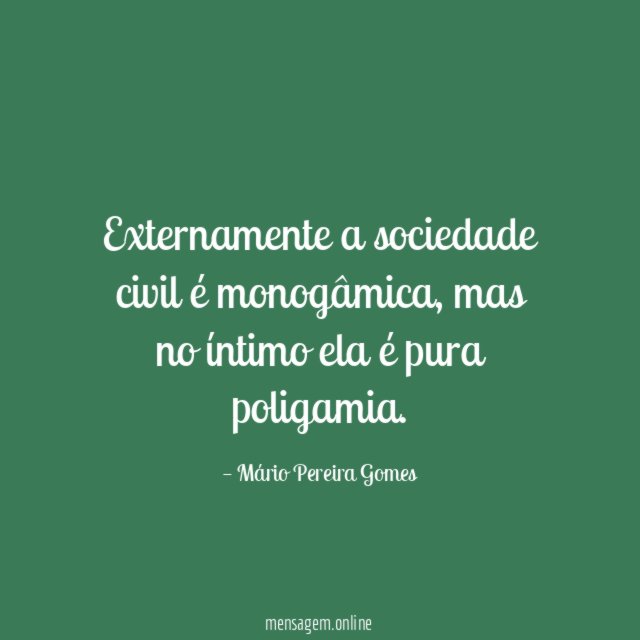 Externamente a sociedade civil é monogâmica