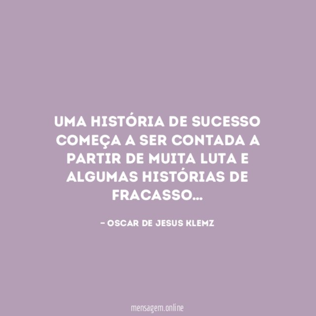 Uma história de sucesso começa a ser