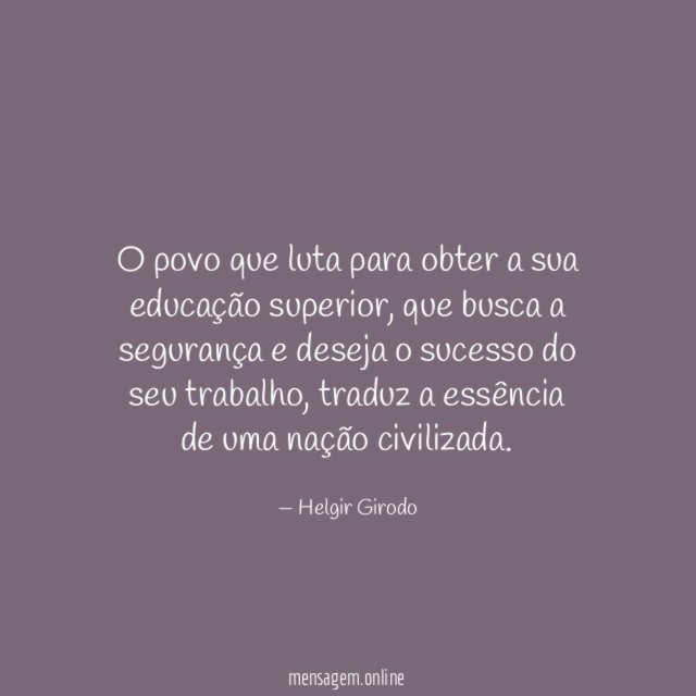 O povo que luta para obter a sua educação superior
