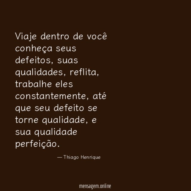 Viaje dentro de você conheça seus defeitos