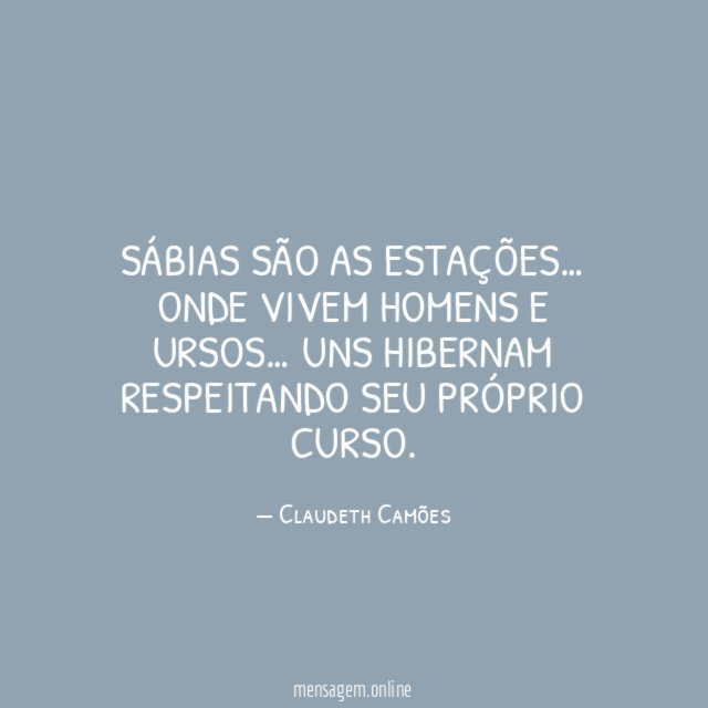 Sábias são as estações