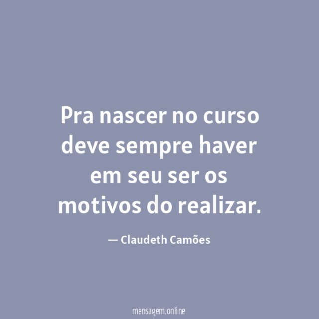 Pra nascer no curso deve sempre haver em