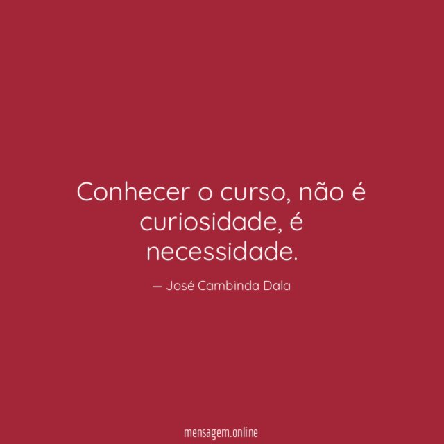 Conhecer o curso