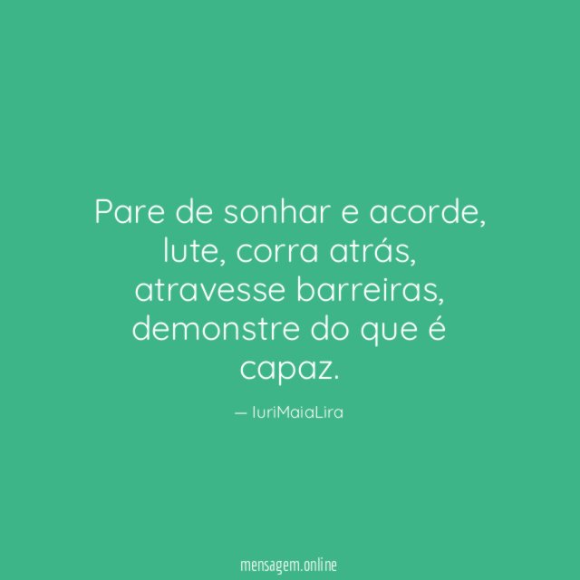 Pare de sonhar e acorde