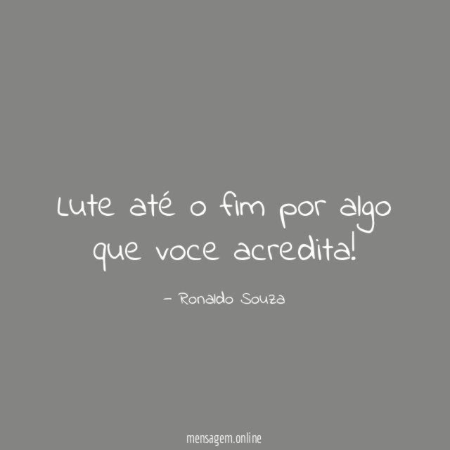 Lute até o fim por algo que voce acredita
