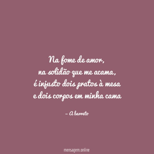 Na fome de amor