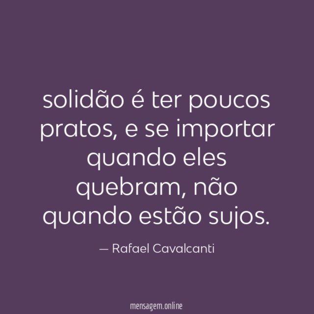 solidão é ter poucos pratos
