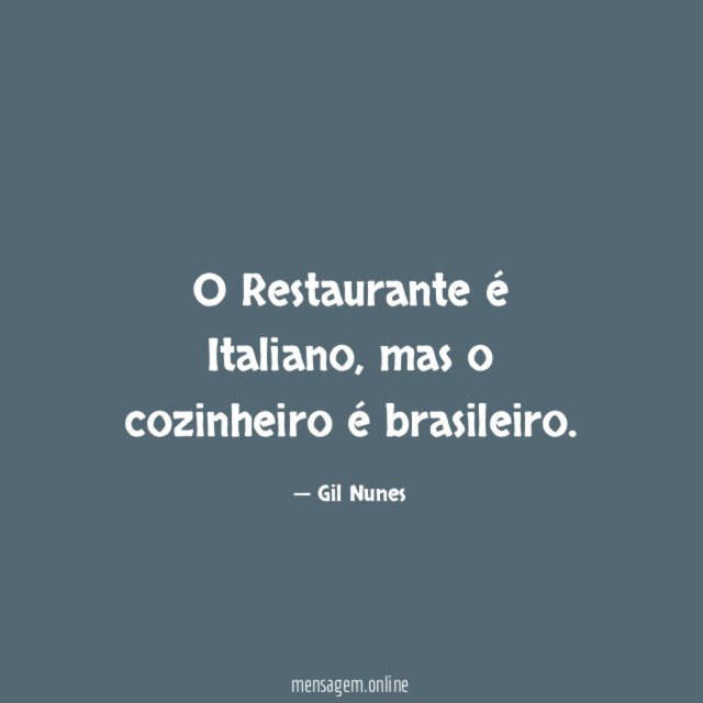 O Restaurante é Italiano