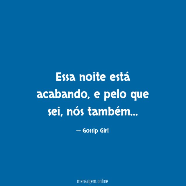 Essa noite está acabando