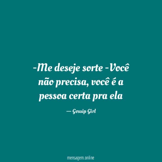 Me deseje sorte -Você não precisa