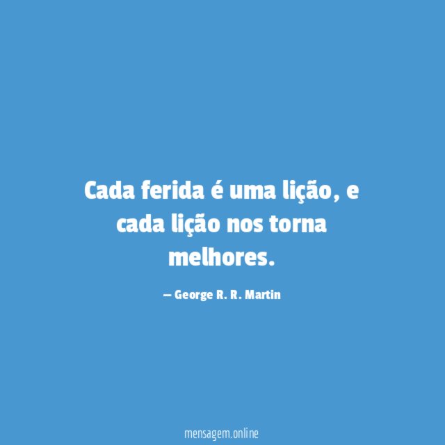 Cada ferida é uma lição