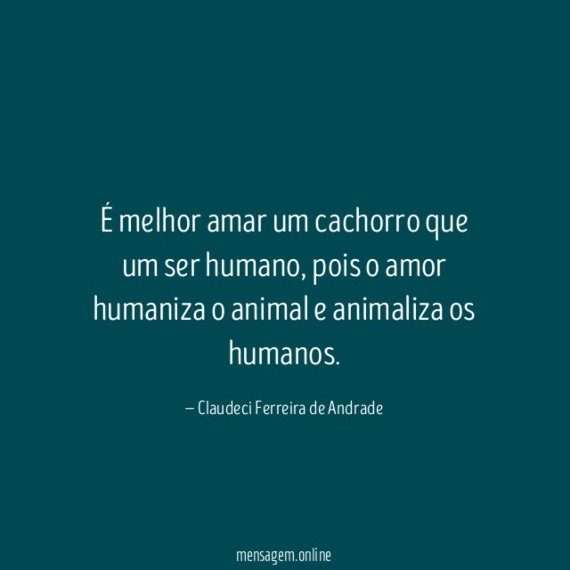 É melhor amar um cachorro que um ser humano