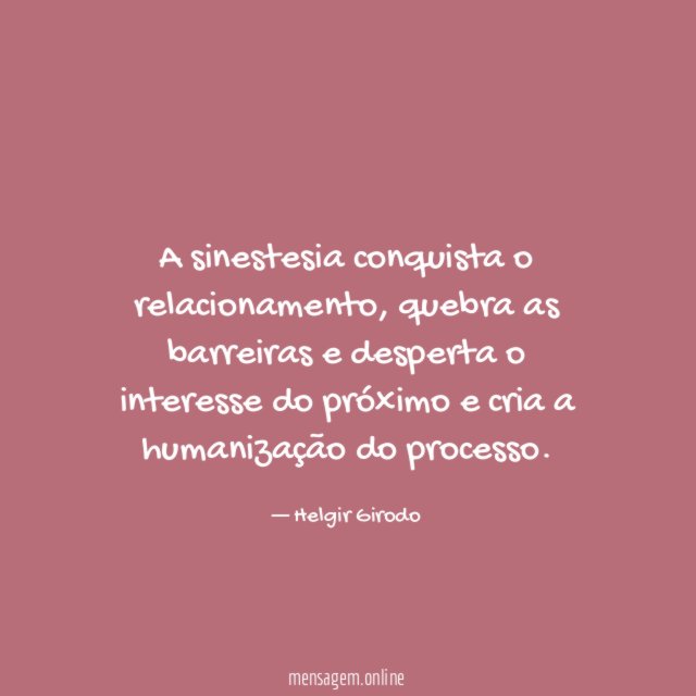 A sinestesia conquista o relacionamento