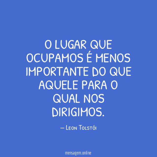 O lugar que ocupamos é menos importante do