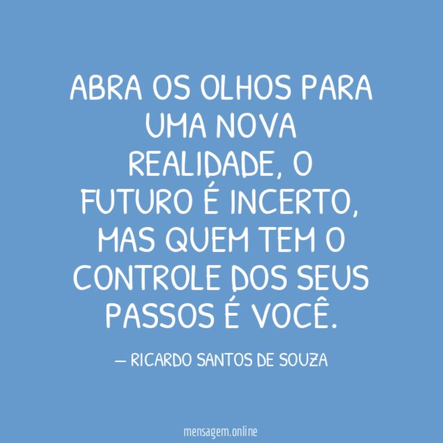 ABRA OS OLHOS PARA UMA NOVA REALIDADE