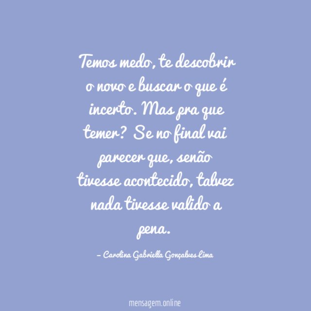 Temos medo