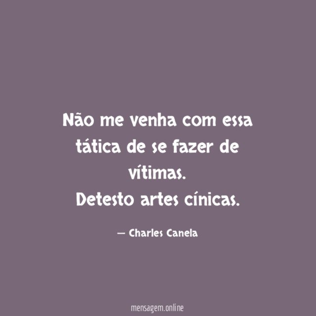 Não me venha com essa tática de se