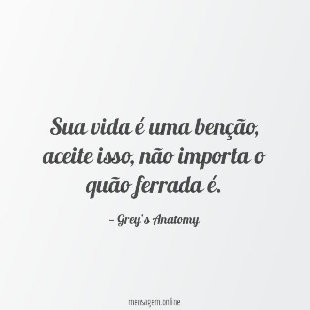 Sua vida é uma benção