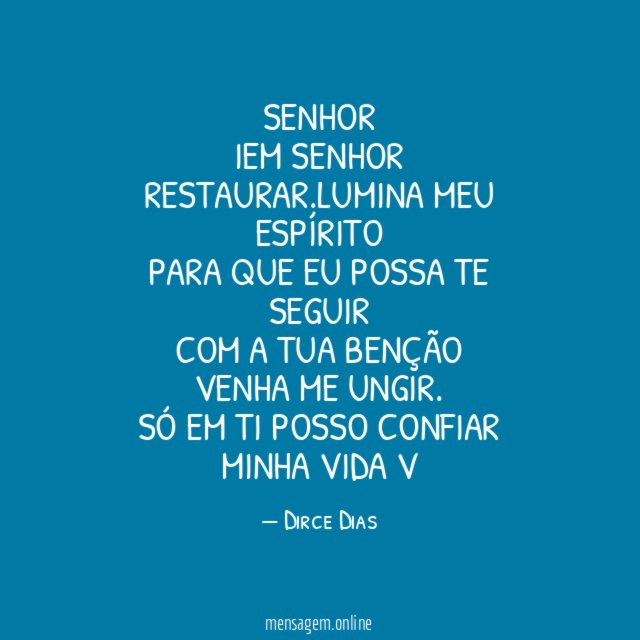 SENHOR IEM SENHOR RESTAURAR