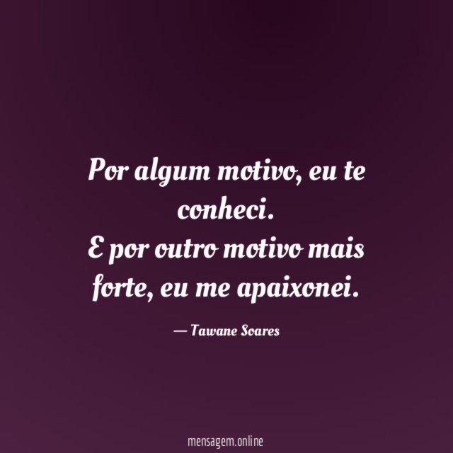 Por algum motivo