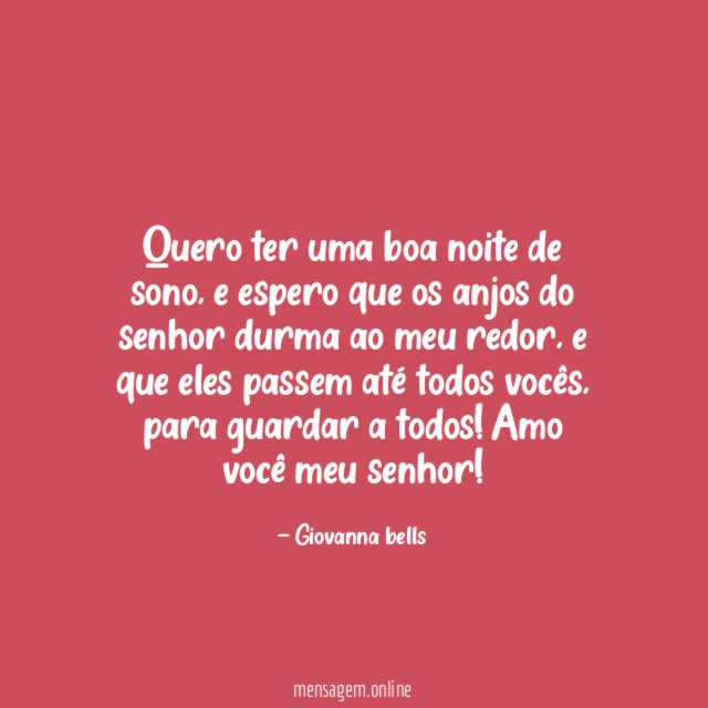 Quero ter uma boa noite de sono