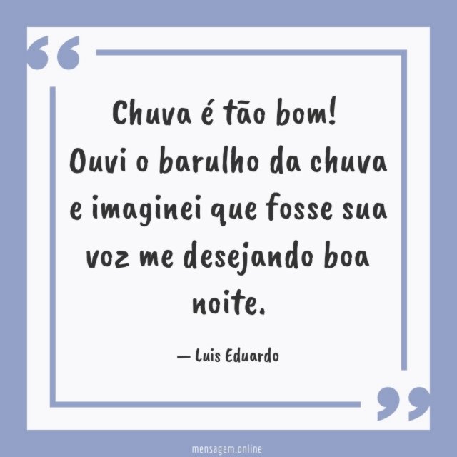 Chuva é tão bom