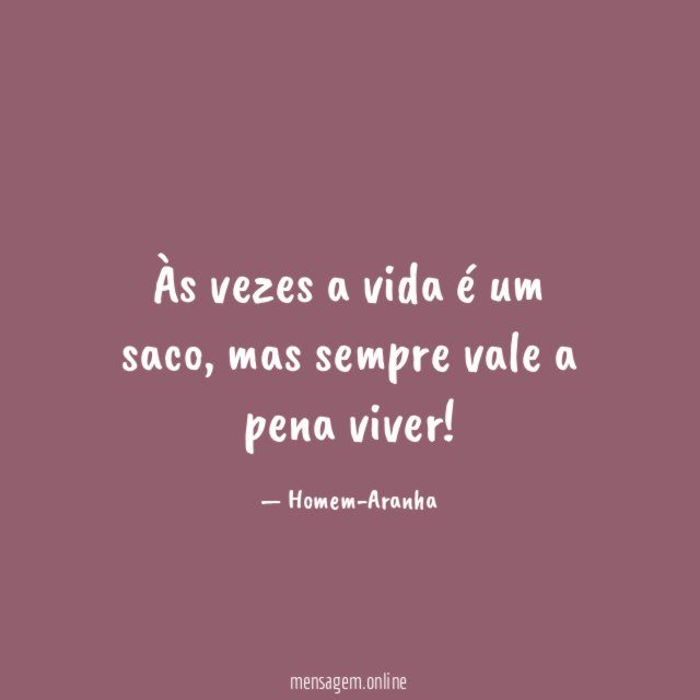 Às vezes a vida é um saco