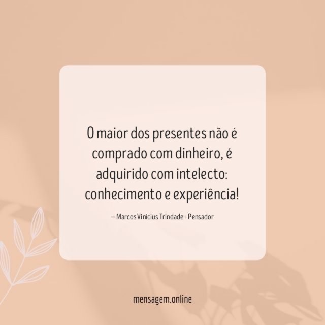 O maior dos presentes não é comprado com dinheiro