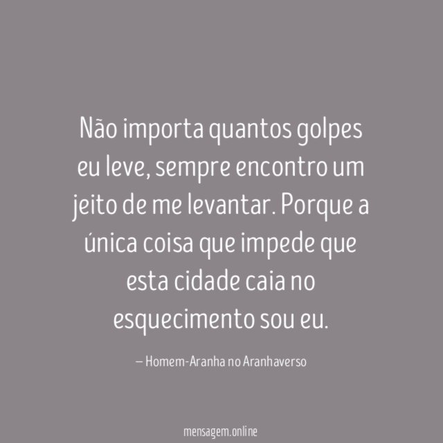 Não importa quantos golpes eu leve