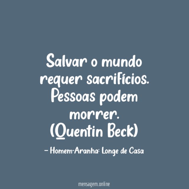 Salvar o mundo requer sacrifícios