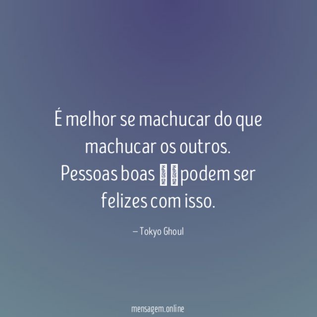 É melhor se machucar do que machucar os outros