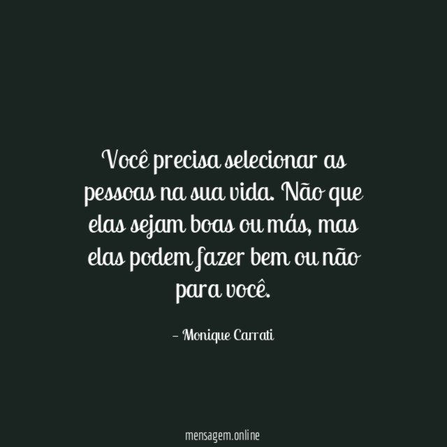 Você precisa selecionar as pessoas na sua vida