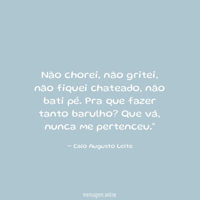 Não chorei