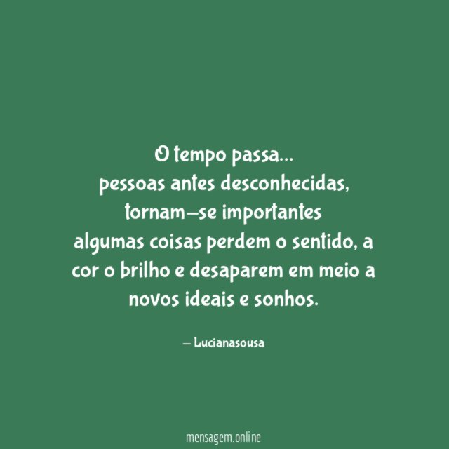 O tempo passa
