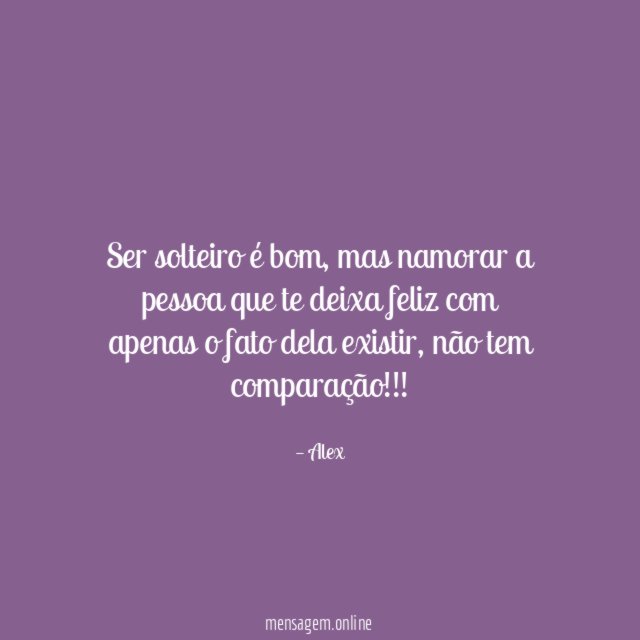 Ser solteiro é bom