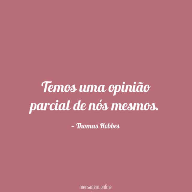 Temos uma opinião parcial de nós mesmos