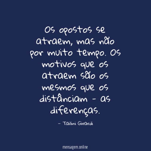 Os opostos se atraem
