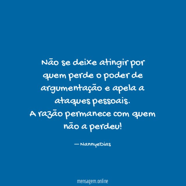 Não se deixe atingir por quem perde