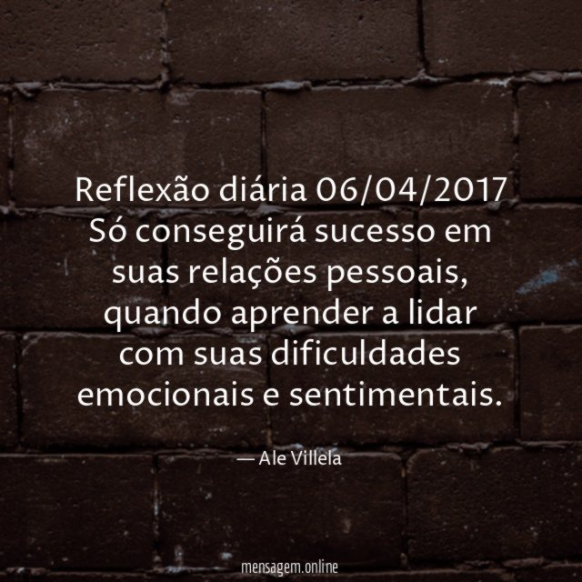 Reflexão diária 06/04/2017