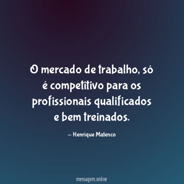 O mercado de trabalho