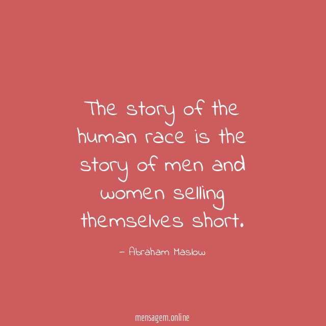 The story of the human race is the