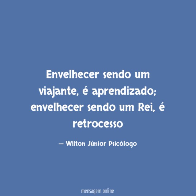 Envelhecer sendo um viajante