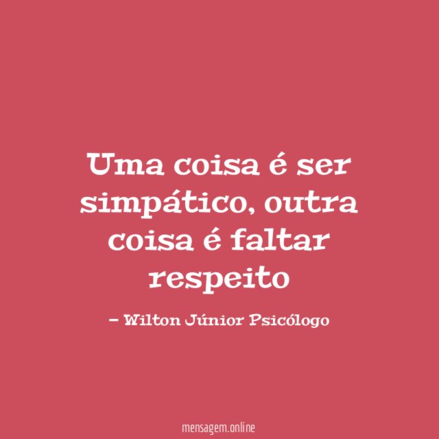 Uma coisa é ser simpático