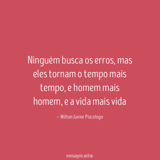 Ninguém busca os erros