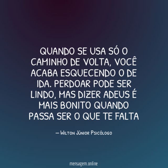 Quando se usa só o caminho de volta