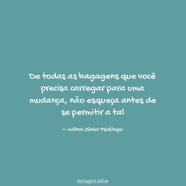 De todas as bagagens que você precisa carregar para uma mudança